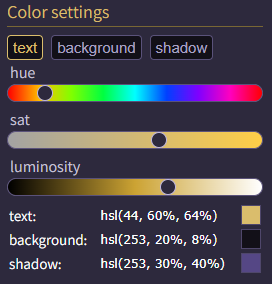 font colors settings