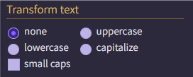 text transform